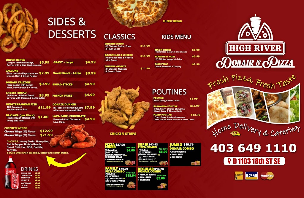High River Donair and Pizza | 1103 18 St SE D, High River, AB T1V 2A9, Canada | Phone: (403) 649-1110