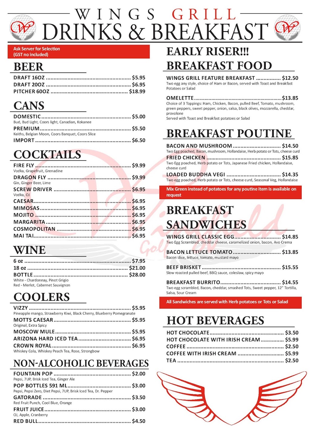 Wings Grill Restaurant & Sports Bar | 3434 48 Ave NE, Calgary, AB T3J 0L1, Canada | Phone: (403) 717-0535