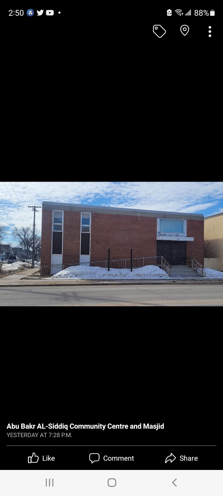 Abu Bakr AL-Siddiq Community Centre and Masjid | 794 Ellice Ave, Winnipeg, MB R3G 0B9, Canada | Phone: (431) 338-6553