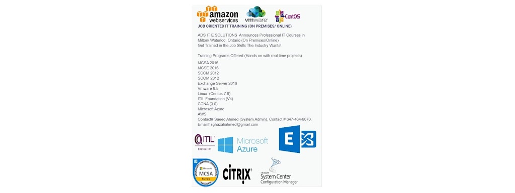 ADS IT E Solutions | 188 Gleave Terrace, Milton, ON L9T 8N5, Canada | Phone: (647) 464-8670