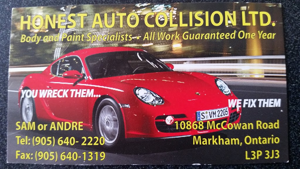 Honest Auto Collision | 10868 McCowan Rd, Markham, ON L3P 3J3, Canada | Phone: (905) 640-2220