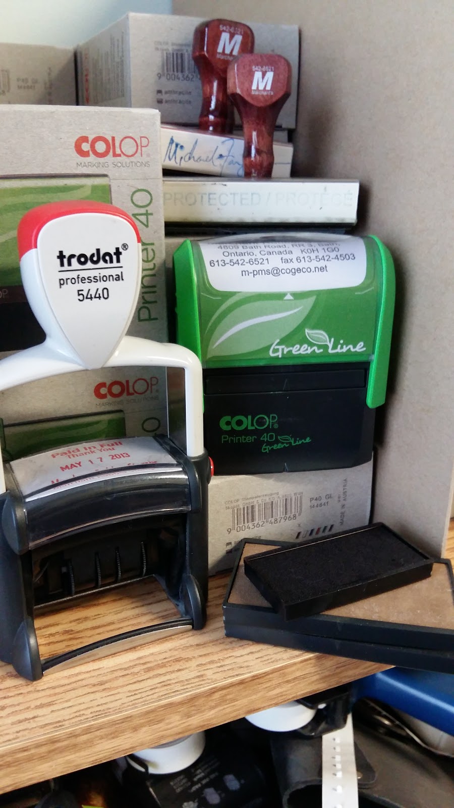 Marchant Rubber Stamps | 4809 Bath Rd, Bath, ON K0H 1G0, Canada | Phone: (613) 542-6521