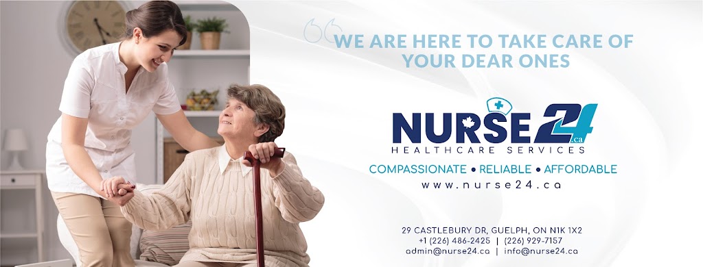Nurse24 Healthcare Services Inc. | health | 29 Castlebury Dr, Guelph, ON N1K 1X2, Canada | 2264862425 OR +1 226-486-2425