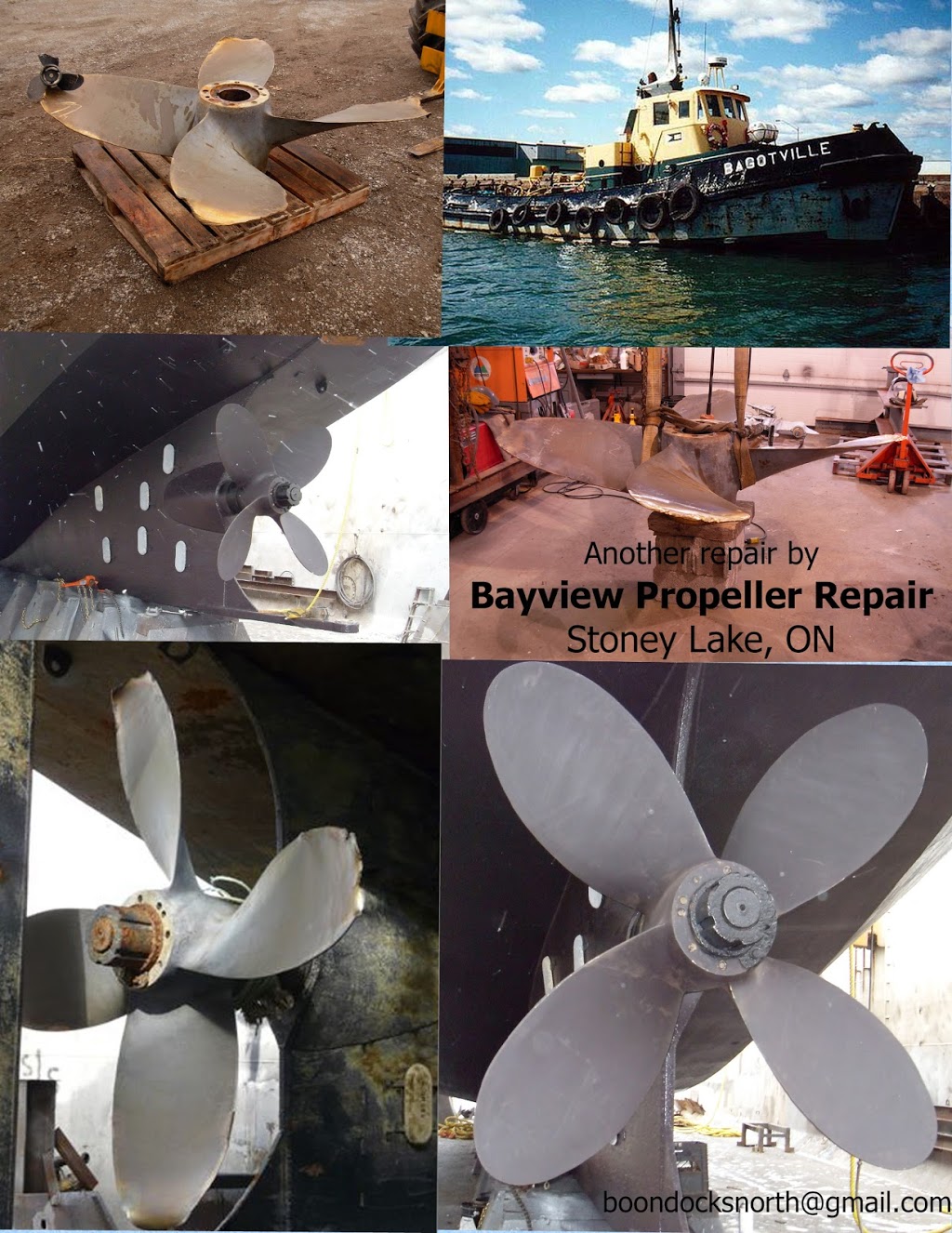 Bayview Propeller Repair | 832 Northeys Bay Road, County Rd. 56, Woodview, ON K0L 3E0, Canada | Phone: (705) 654-4409