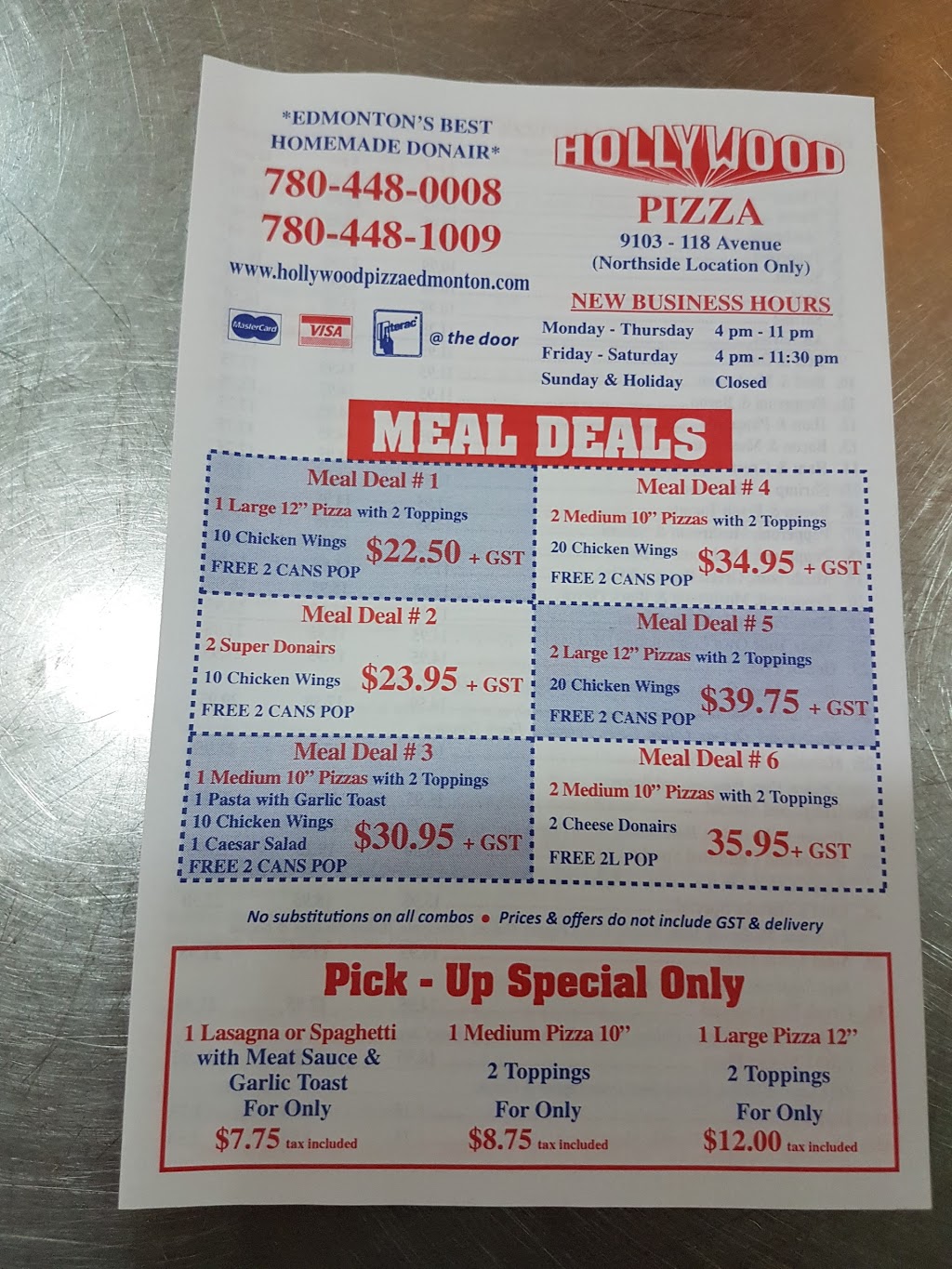 Hollywood Pizza | meal delivery | 9103 118 Ave NW, Edmonton, AB T5B 0T6, Canada | 7804480008 OR +1 780-448-0008