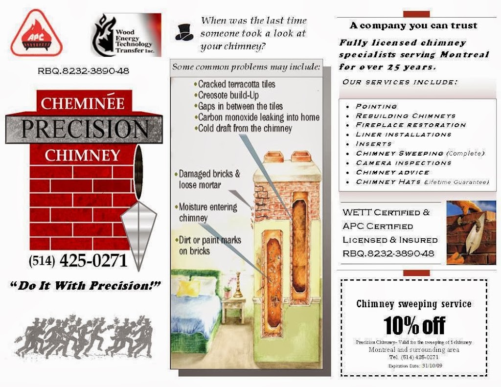 Cheminée Precision Chimney | Alton Dr, Beaconsfield, QC H9W 2Z5, Canada | Phone: (514) 425-0271