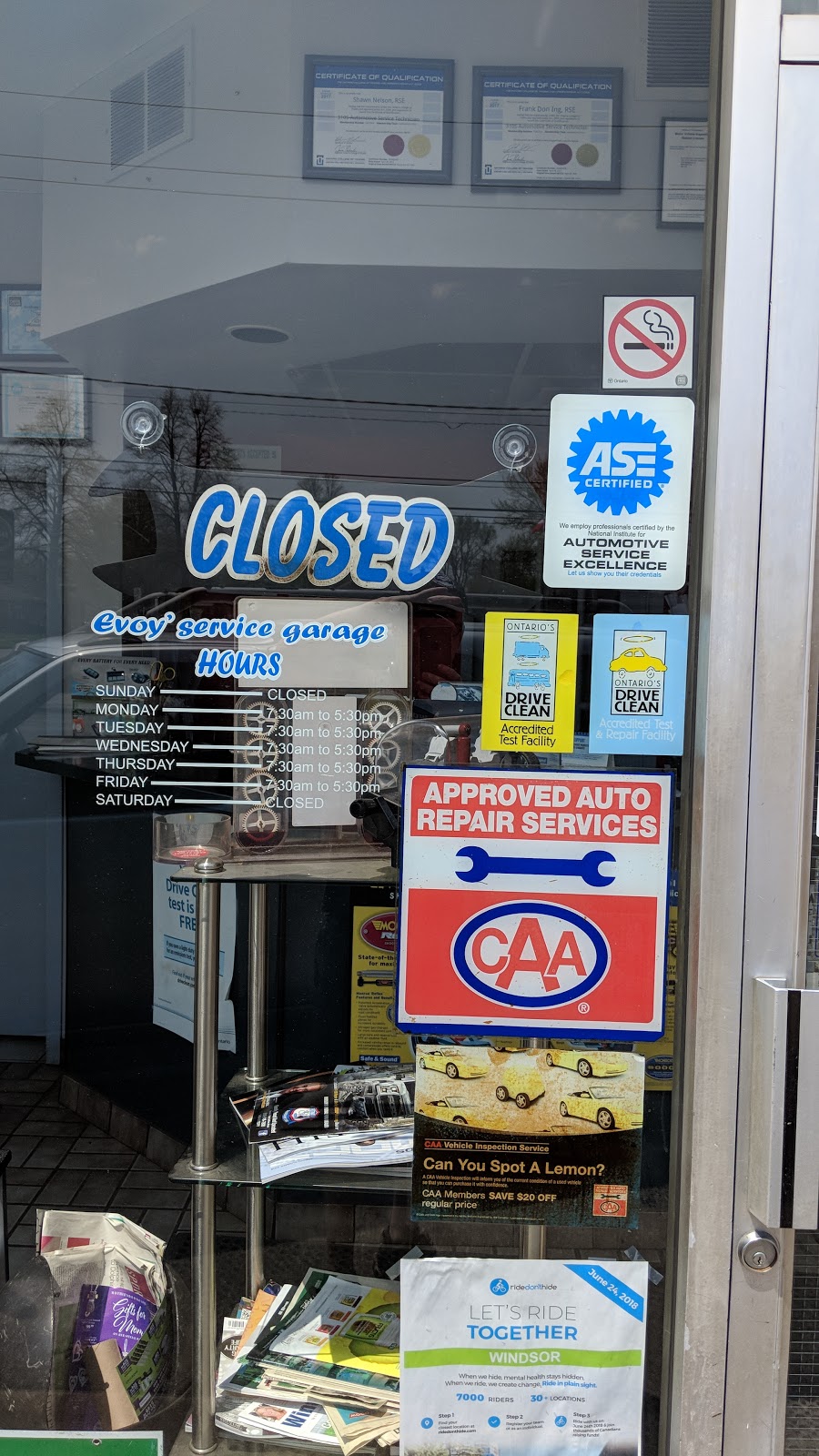 Evoys Service Garage Limited | 3720 Seminole St, Windsor, ON N8Y 1Y6, Canada | Phone: (519) 945-7711