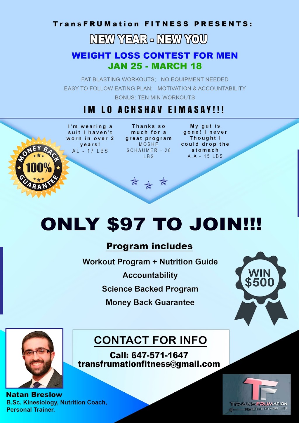 TransFRUMation Fitness | 150 Lisa Crescent, Thornhill, ON L4J 2N3, Canada | Phone: (647) 571-1647