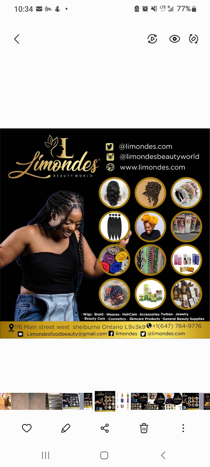Limondes beauty world | 116 Main St W, Shelburne, ON L9V 3K9, Canada | Phone: (647) 784-9776