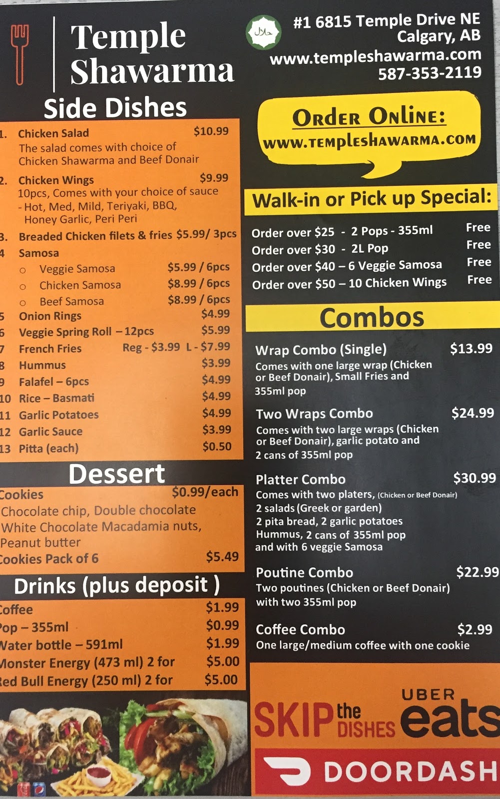 Temple Shawarma | 6815 Temple Dr NE #1, Calgary, AB T1Y 5N4, Canada | Phone: (587) 353-2119