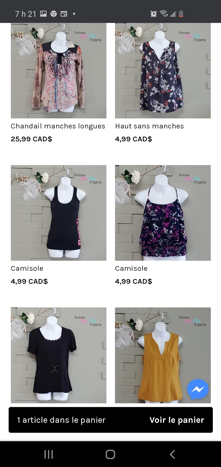 Boutique cha cha friperie | 115 12e Av, Drummondville, QC J2B 2Y6, Canada | Phone: (819) 471-3595