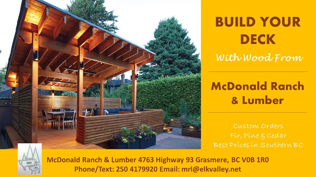 McDonalds Ranch & Lumber Ltd | 4763 93 Hwy, Grasmere, BC V0B 1R0, Canada | Phone: (250) 417-9920