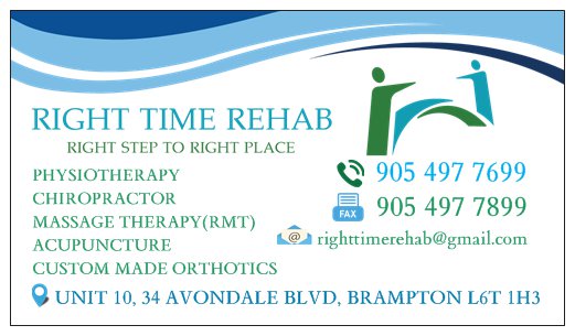 Right Time Rehab | health | 34 Avondale Blvd unit 10, Brampton, ON L6T 1H3, Canada | 9054977699 OR +1 905-497-7699