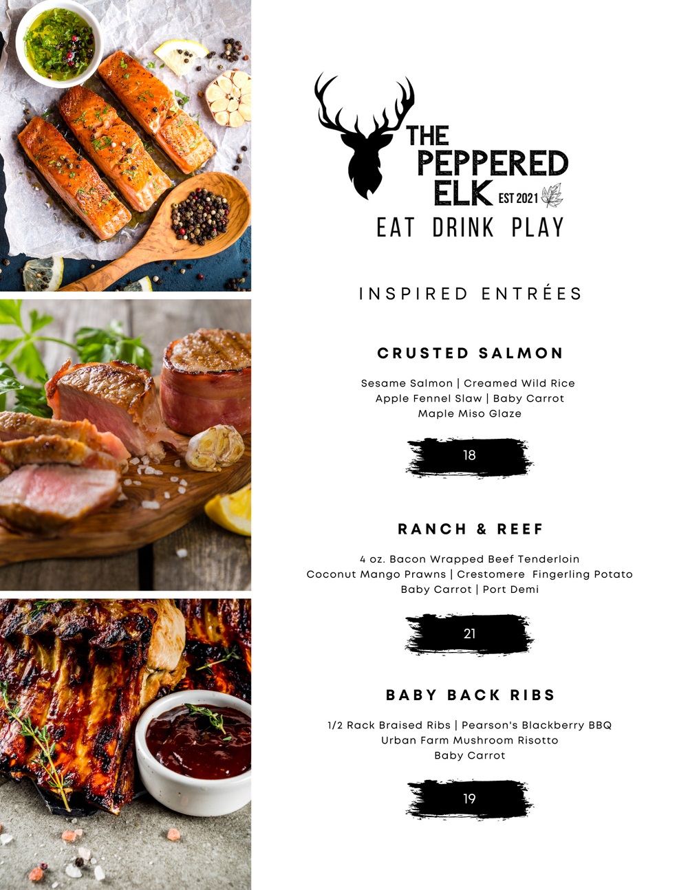 The Peppered Elk | 3519 46 St, Ponoka, AB T4J 1R5, Canada | Phone: (780) 851-2282