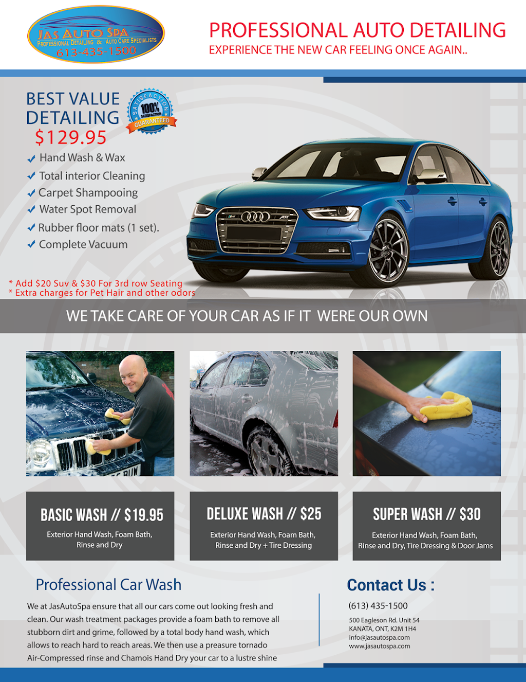 Jas Auto Spa - Auto Detailing & Complete Car Care | 74 Black Tern Crescent, Kanata, ON K2M 2Z3, Canada | Phone: (613) 435-1500