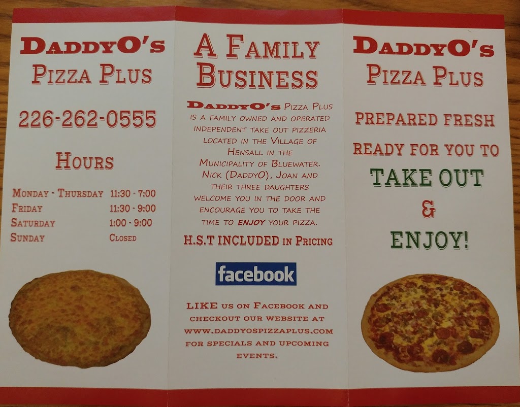 DaddyOs Pizza Plus | 119 King St, Hensall, ON N0M 1X0, Canada | Phone: (226) 262-0555