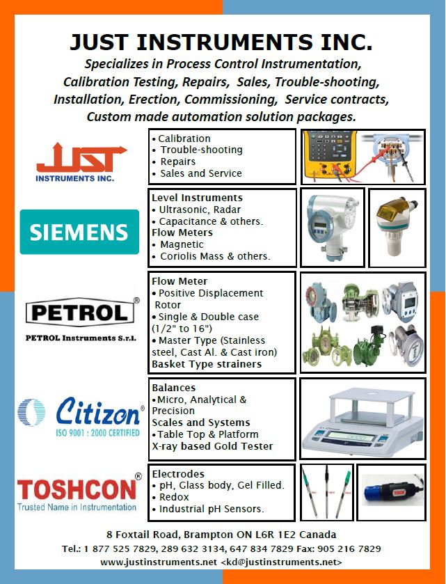 Just Instruments Inc. - Calibration Services | 173 Advance Blvd Unit 49, Brampton, ON L6T 4Z7, Canada | Phone: (647) 834-7829