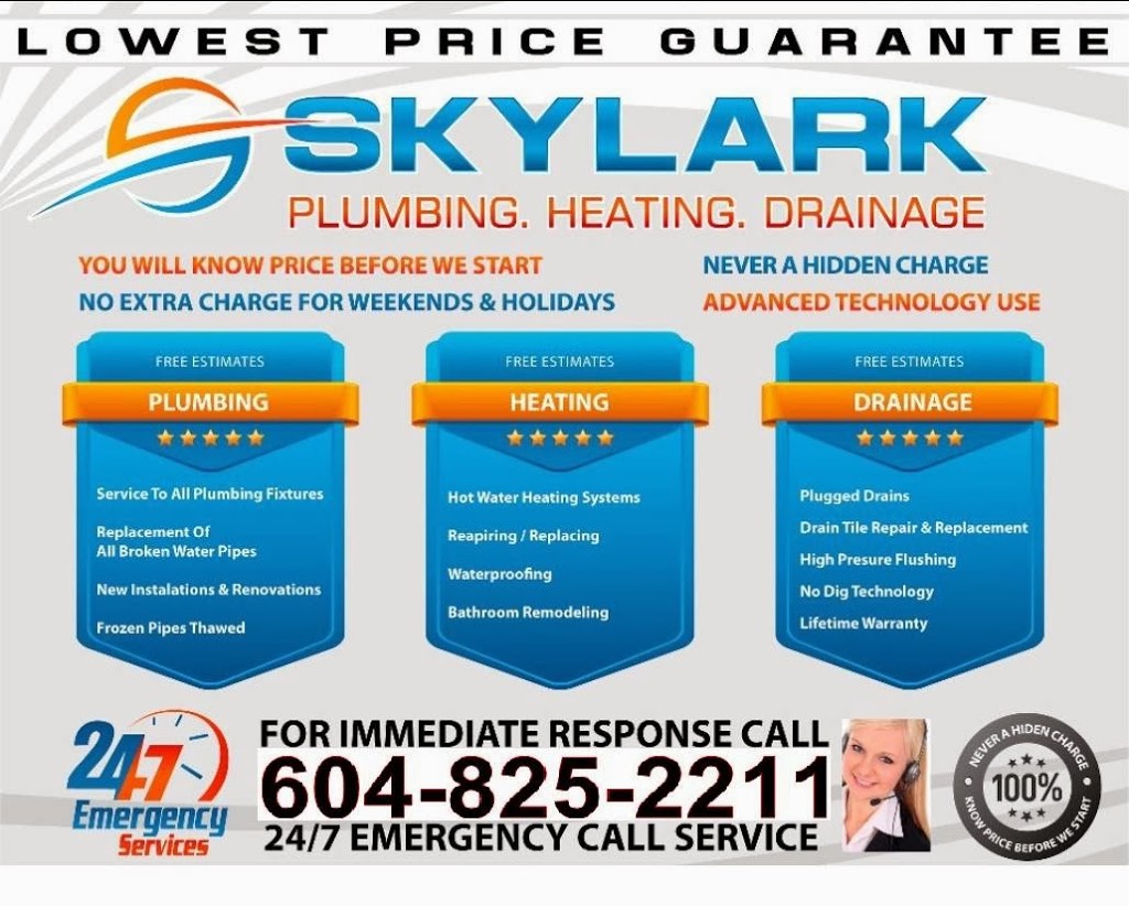 Skylark Plumbing, Heating and Drainage | 8861 138 St, Surrey, BC V3V 5X2, Canada | Phone: (604) 825-2211