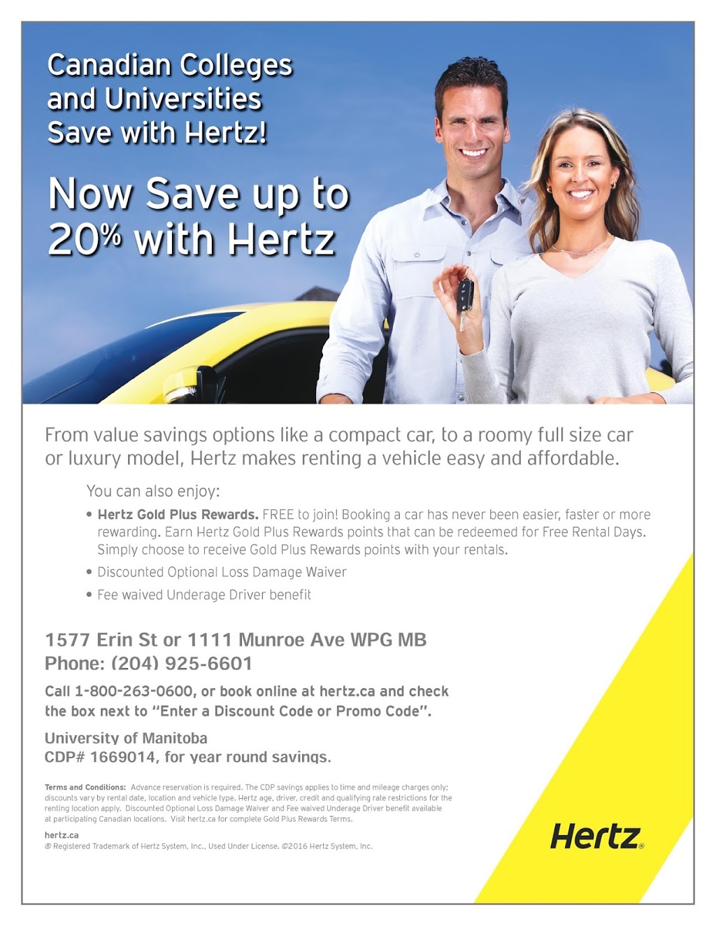 Hertz Car Rental | 1111 Munroe Ave, Winnipeg, MB R2K 3Z5, Canada | Phone: (204) 925-6601
