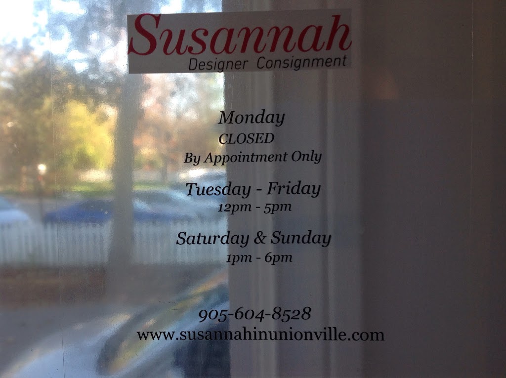 Susannah Designer Consignment | 151 Main Street, Unionville, ON L3R 2G8, Canada | Phone: (905) 604-8528