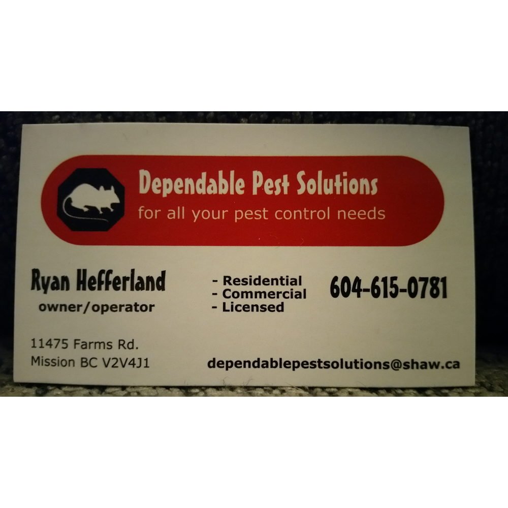 Dependable Pest Solutions | 11475 Farms Rd, Fraser Valley F, BC V2V 4J1, Canada | Phone: (604) 615-0781