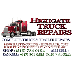 Highgate Truck Repairs | 14678 Hastings Line, Highgate, ON N0P 1T0, Canada | Phone: (519) 784-0194