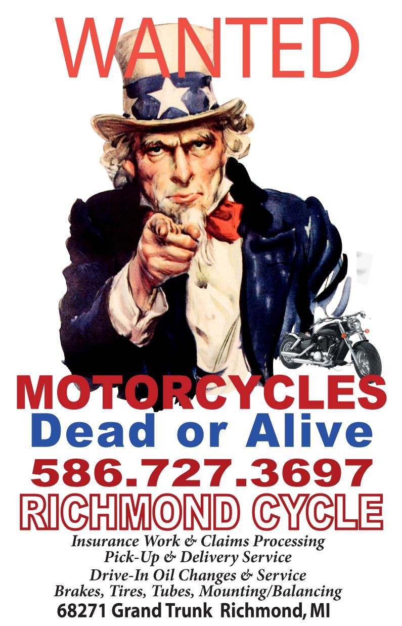 Richmond Cycles | 68271 Grand Trunk Ave, Richmond, MI 48062, USA | Phone: (586) 727-3697