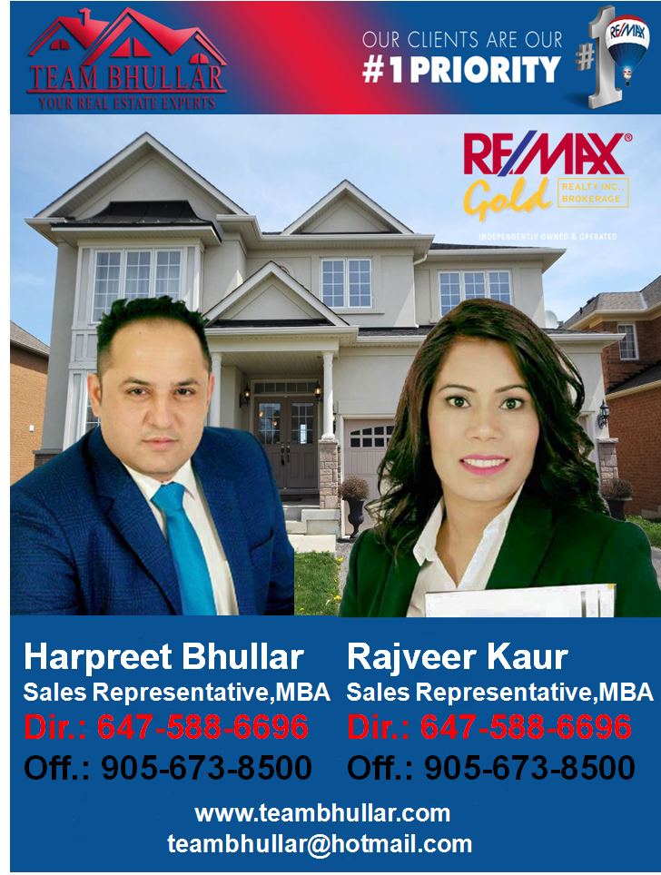 TEAM BHULLAR- RE/MAX | 12 Dufay Rd, Brampton, ON L7A 4A1, Canada | Phone: (647) 892-6696