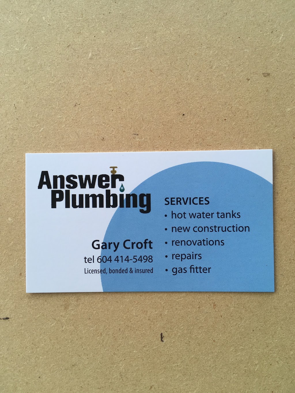 Answer Plumbing | 11181 BC-101, Powell River, BC V8A 0N5, Canada | Phone: (604) 414-5498