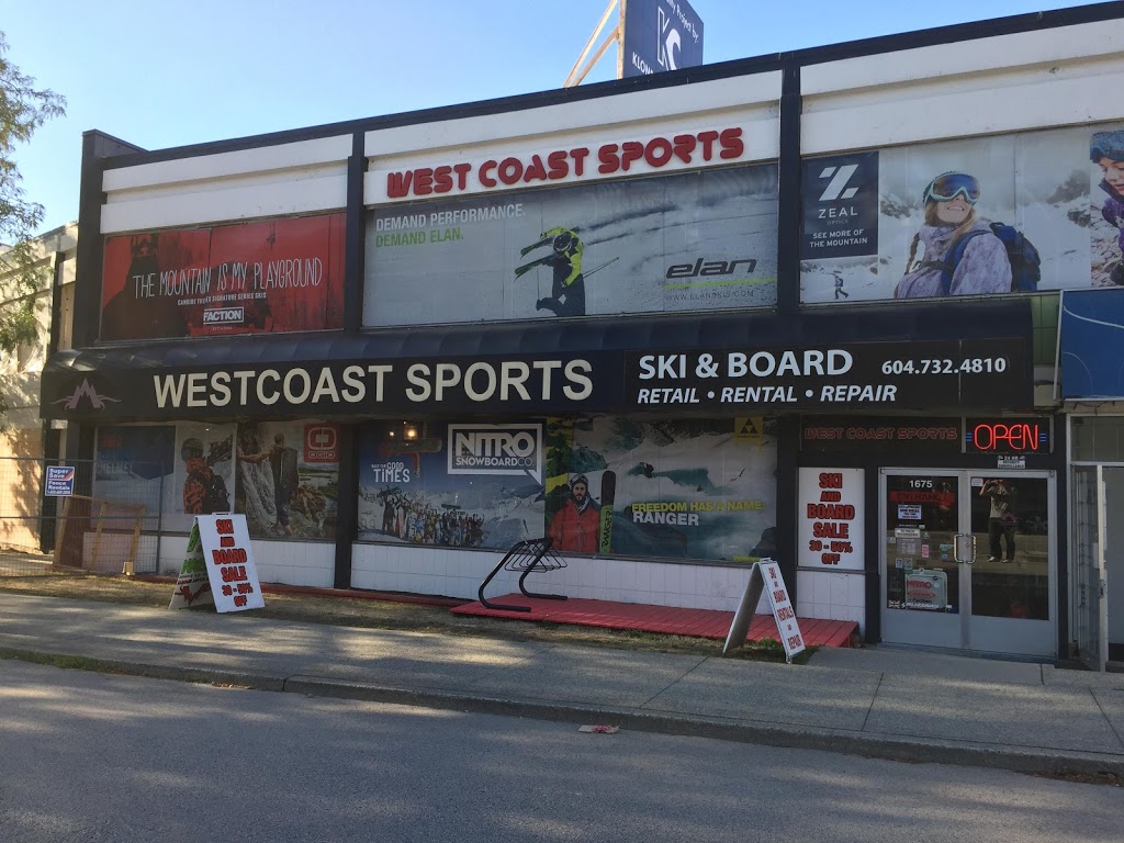 West Coast Sports | 1675 W 4th Ave, Vancouver, BC V6J 1L8, Canada | Phone: (604) 732-4810