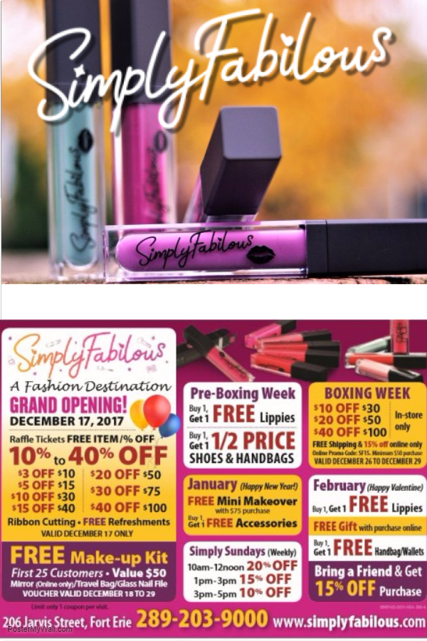 SimplyFabilous | 206 Jarvis St, Fort Erie, ON L2A 2S5, Canada | Phone: (289) 203-9000