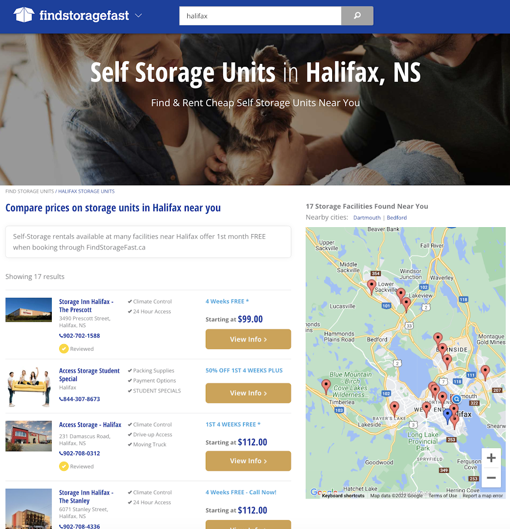 Find Storage Fast | 911 Greenwood Ave, Halifax, NS B3H 3L1, Canada | Phone: (902) 489-2548