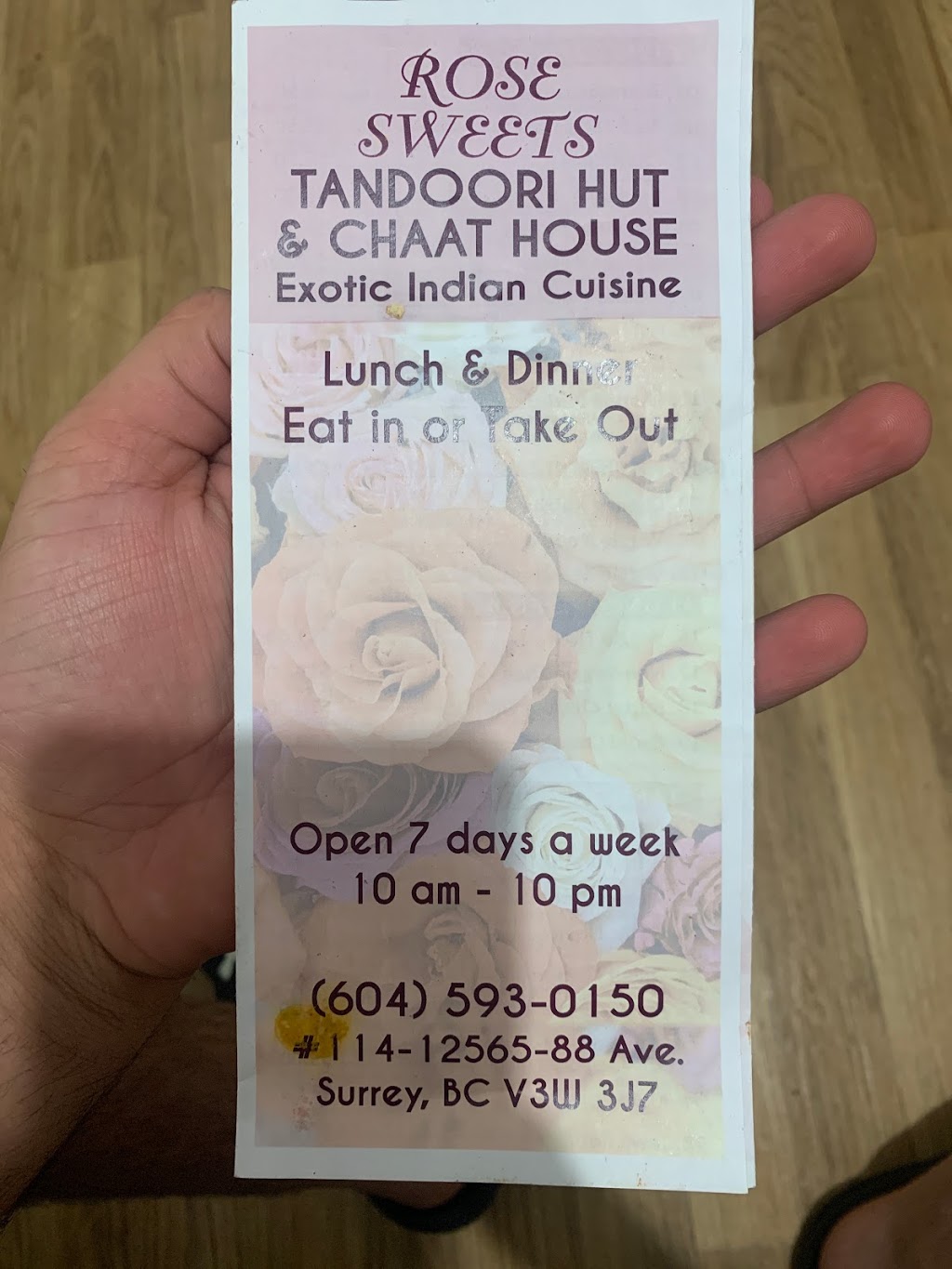 Rose Sweets & Tandoori Hut (88th Ave.) | 12565 88 Ave, Surrey, BC V3W 3J7, Canada | Phone: (604) 593-0150