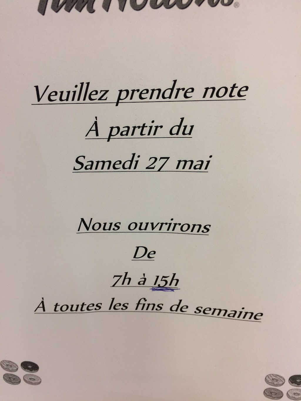 Tim Hortons | 7259 Rue Ottawa Suite B1, Alouette, QC G0V 1A0, Canada | Phone: (418) 477-0680