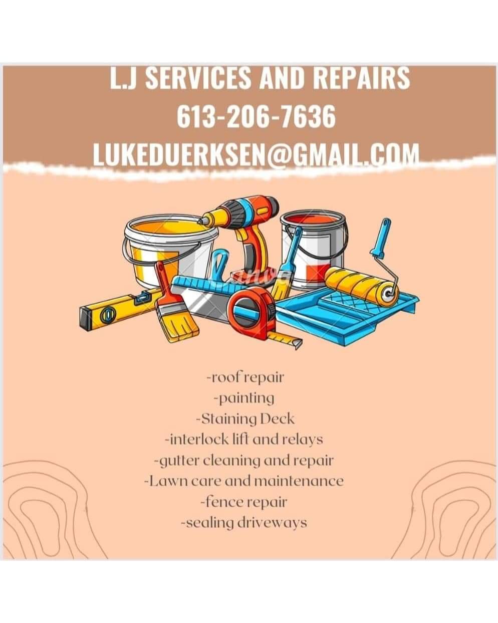 L.J services and repairs | 60 Napoleon St, Carleton Place, ON K7C 2X5, Canada | Phone: (613) 206-7636