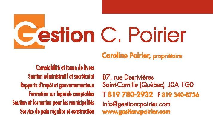 Gestion C Poirier Inc | 87 Rue Desrivières, Saint-Camille, QC J0A 1G0, Canada | Phone: (819) 780-2932