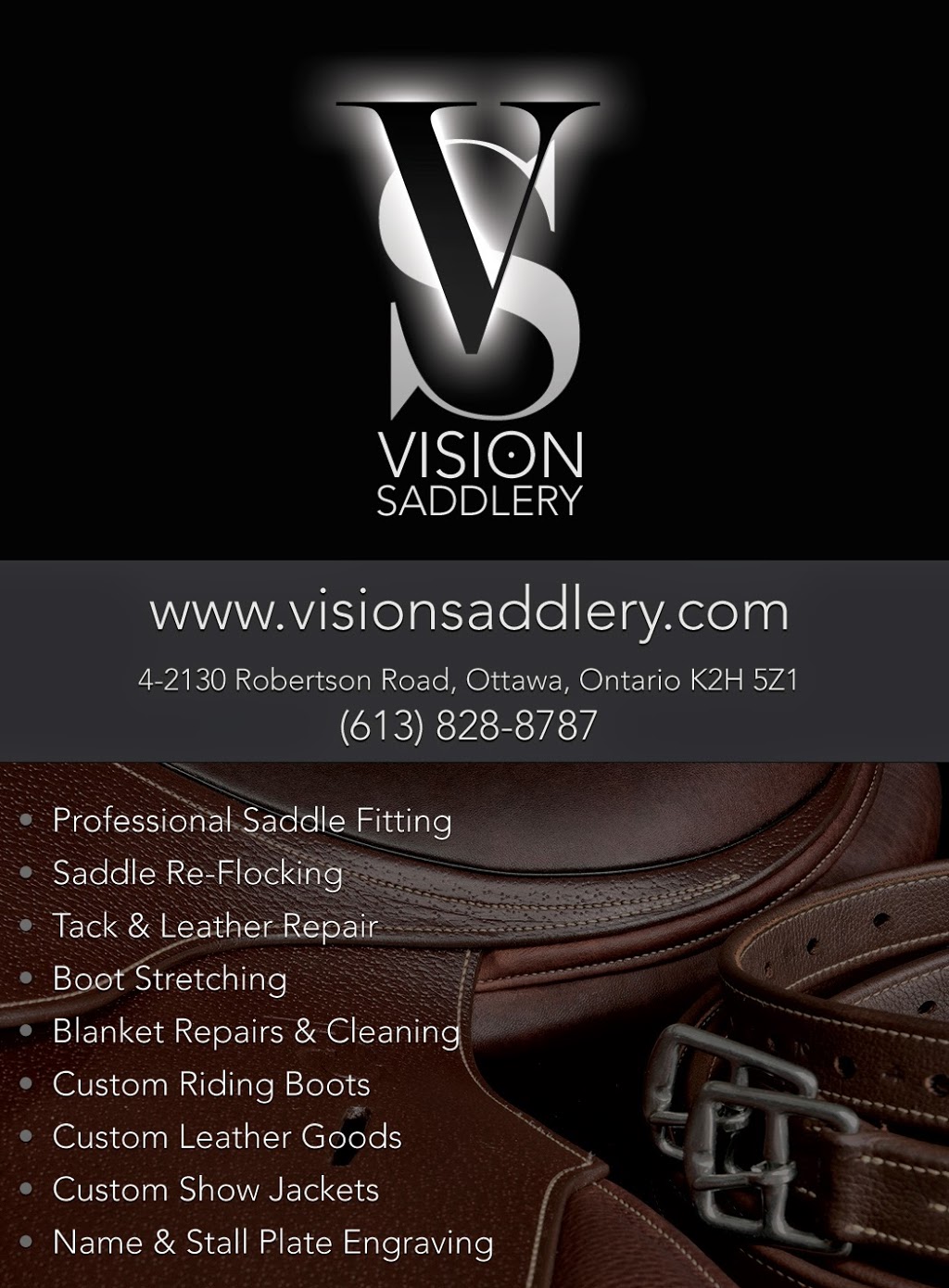 Vision Saddlery | 2130 Robertson Rd #4, Nepean, ON K2H 5Z1, Canada | Phone: (613) 828-8787