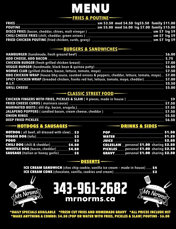 Mr. Norms | 10451 ON-7, Carleton Place, ON K7C 0C4, Canada | Phone: (343) 961-2682