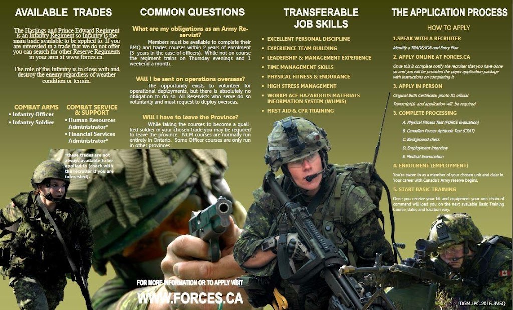 Cobourg Armouries - The Hastings & Prince Edward Regiment | 210 Willmott St, Cobourg, ON K9A 0E9, Canada | Phone: (905) 373-6900