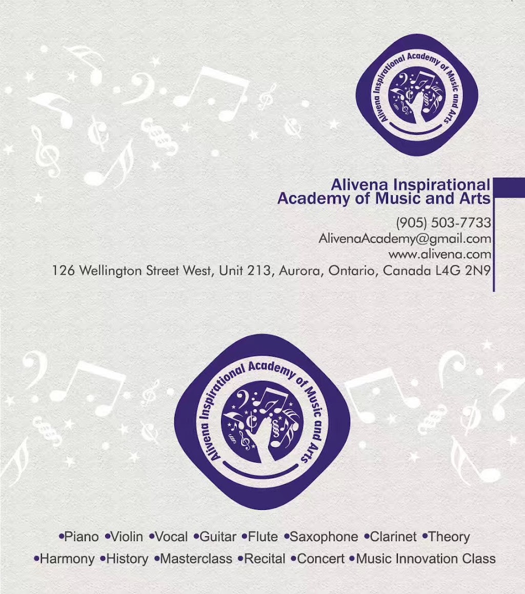 Alivena Inspirational Academy of Music and Arts | 126 Wellington St W #213, Aurora, ON L4G 2N9, Canada | Phone: (905) 503-7733