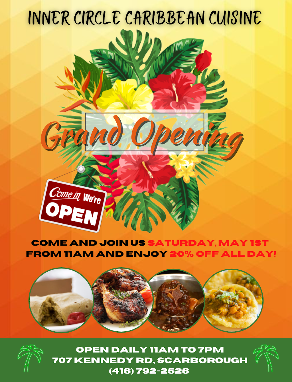 Inner Circle Caribbean Cuisine | 707 Kennedy Rd #101, Scarborough, ON M1K 3M6, Canada | Phone: (416) 792-2526