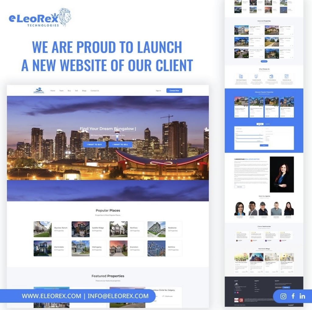 eLeoRex Technologies Canada inc. Calgary web development company | 319 Hidden Ranch Cir NW, Calgary, AB T3A 5R2, Canada | Phone: (306) 229-9847