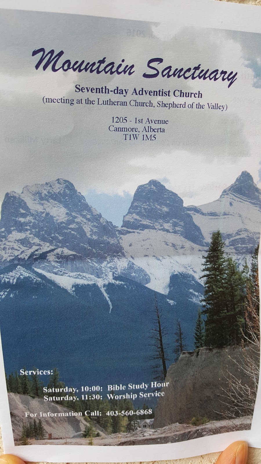 Canmore Mountain Sanctuary Seventh-Day Adventist Church | 1205 1 Ave, Canmore, AB T1W 1M5, Canada | Phone: (403) 678-0928