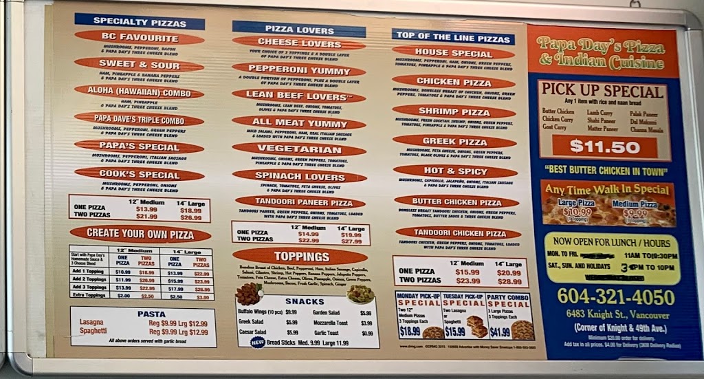 Parmz Pizza Factory | 8319 Oak St, Vancouver, BC V6P 4A9, Canada | Phone: (604) 264-8484