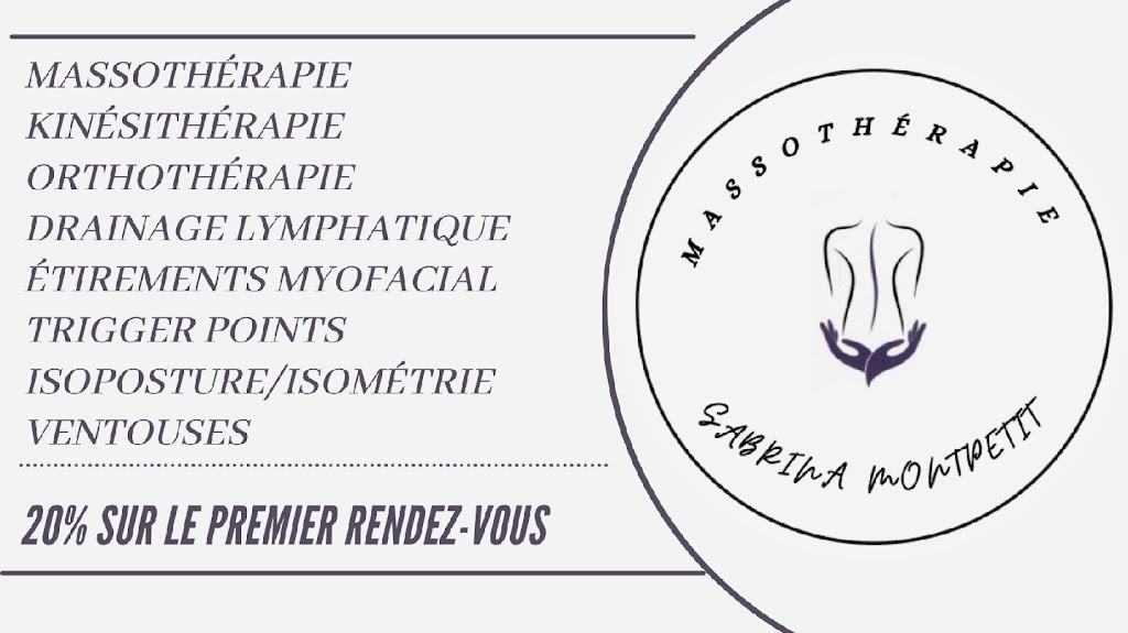 Massotherapie Sabrina Montpetit | 386 Av. Béthany, Lachute, QC J8H 4G8, Canada | Phone: (450) 512-0418