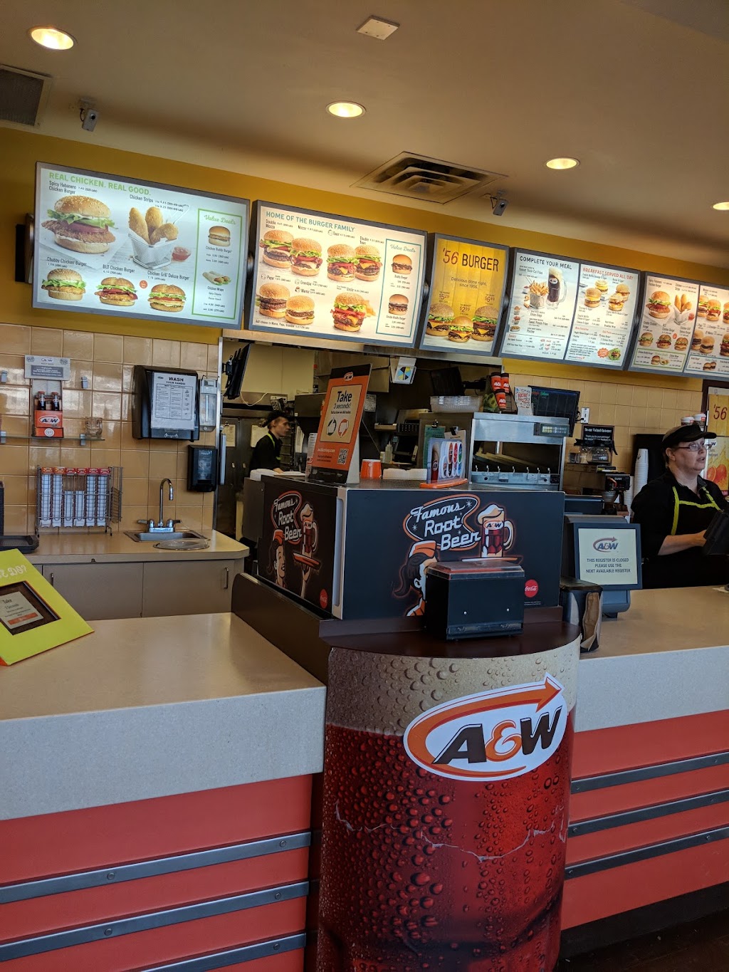 A&W Canada | 17277 Highway 401 Eastbound, Trenton, ON K0K 1H0, Canada | Phone: (613) 394-5175