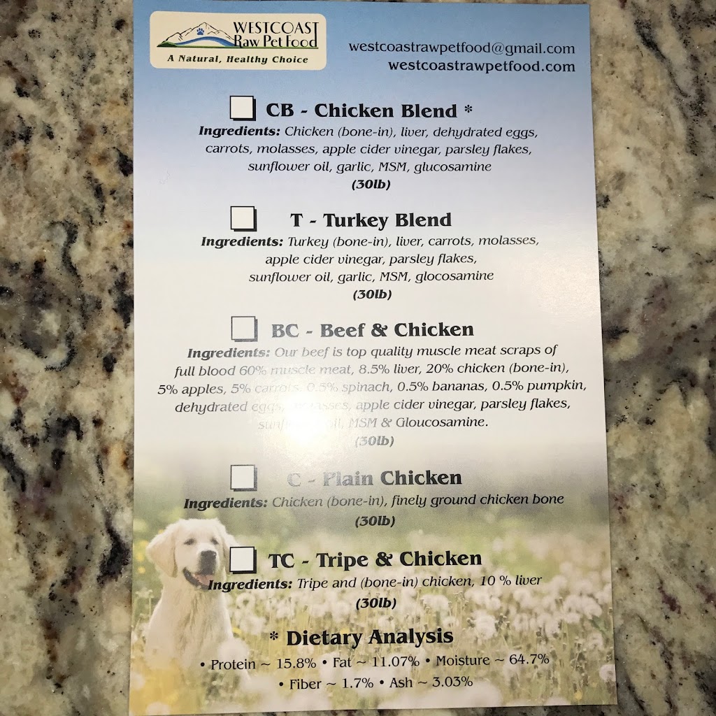 West Coast Raw Pet Food | 23329 Francis Ave, Langley Twp, BC V1M 2S5, Canada | Phone: (604) 880-1092