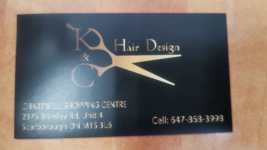 K & C Hair Design | 2375 Brimley Rd, Scarborough, ON M1S 3L6, Canada | Phone: (647) 868-3998