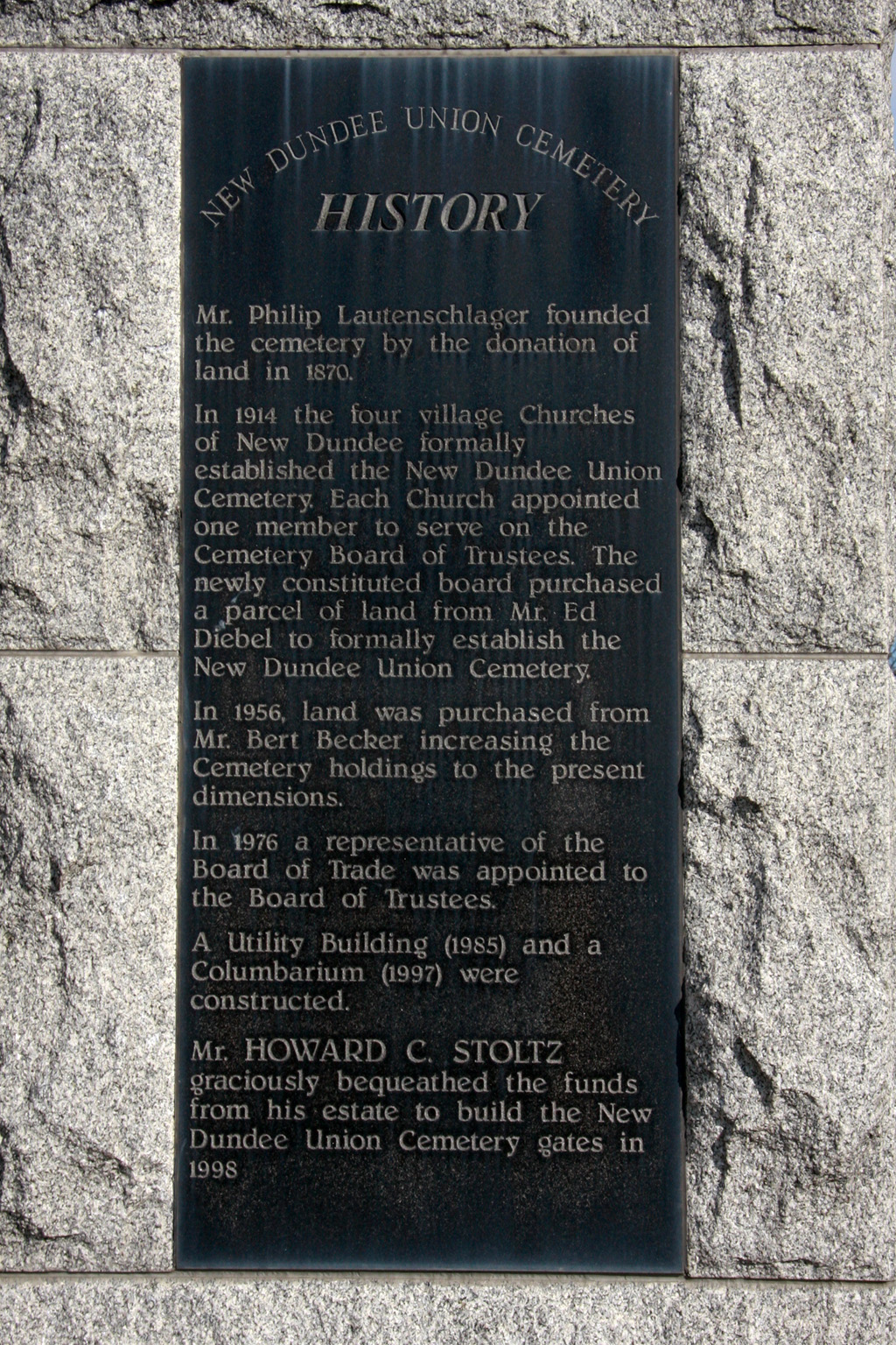 New Dundee Union Cemetery | 1275 Queen St, New Dundee, ON N0B 2E0, Canada | Phone: (519) 696-2526