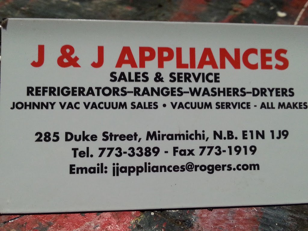 J J Appliances | 285 Duke St, Miramichi, NB E1N 1J9, Canada | Phone: (506) 773-3389